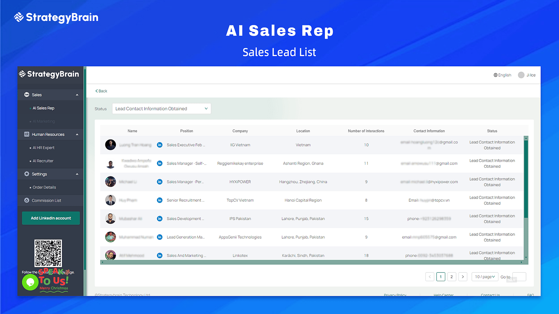 AI Sales Rep: LinkedIn Communication CRM & Lead Performance Dashboard