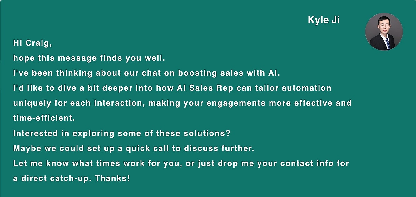 Proactively driving the sales process to boost user response rates.