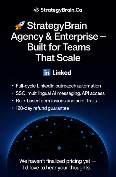 StrategyBrain AI Sales Rep / Recruiter Agency & Enterprise Plan — Built for Teams That Scale
